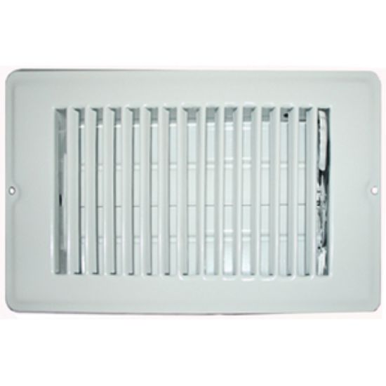 Picture of AP Products  White 4"W x 8"L Floor Heating/ Cooling Register w/Damper 013-625 08-0165                                        