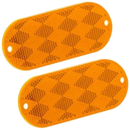 Picture of Bargman  2-Pack 3-1/4"x1-1/2" Rectangular Amber Stick-On/Screw Mount Reflector 71-78-020 18-0076                             