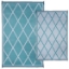 Picture of Faulkner  5'L x 3'W Turquoise/ White Polypropylene Reversible Camping Mat 68901 01-1190                                      