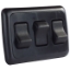 Picture of JR Products  Black 125-250V/ 16A SPST Triple Rocker Switch w/ Bezel 12245 19-0160                                            