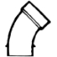 Picture of Lasalle Bristol  3"Spigot X 3"Slip ABS 45Deg Long Street Elbow Waste Valve Fitting 632403 11-1114                            