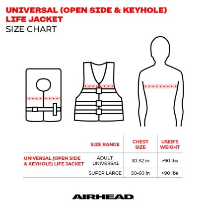 Picture of Airhead PFD Personal Flotation Device, Part 3009216ABK â€“ Adult Life Vest