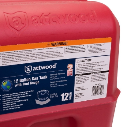 Picture of Attwood Marine Fuel Tank 8812LP2 â€“ Durable Portable Boat Gas Tank 6 Gal