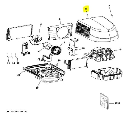 Picture of RARSB GE Appliances Air Conditioner Ceiling Assembly Shroud