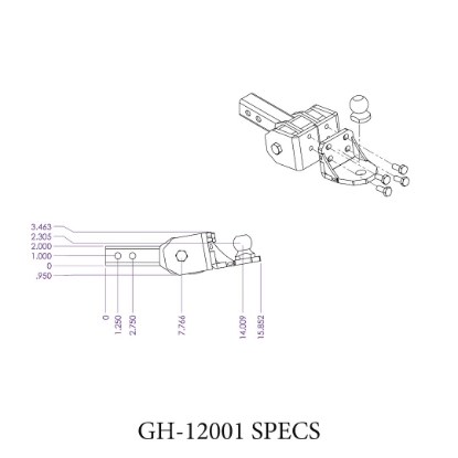 Picture of GH12005 Gen-Y Hitch Trailer Hitch Ball Mount