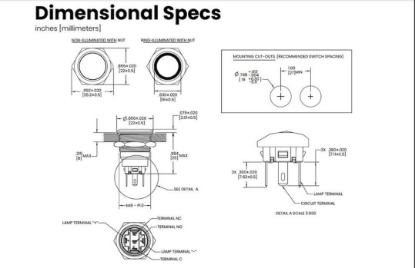 Picture of AV10100R Sierra Marine Push Button Switch