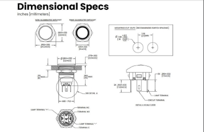 Picture of AV10030W Sierra Marine Push Button Switch